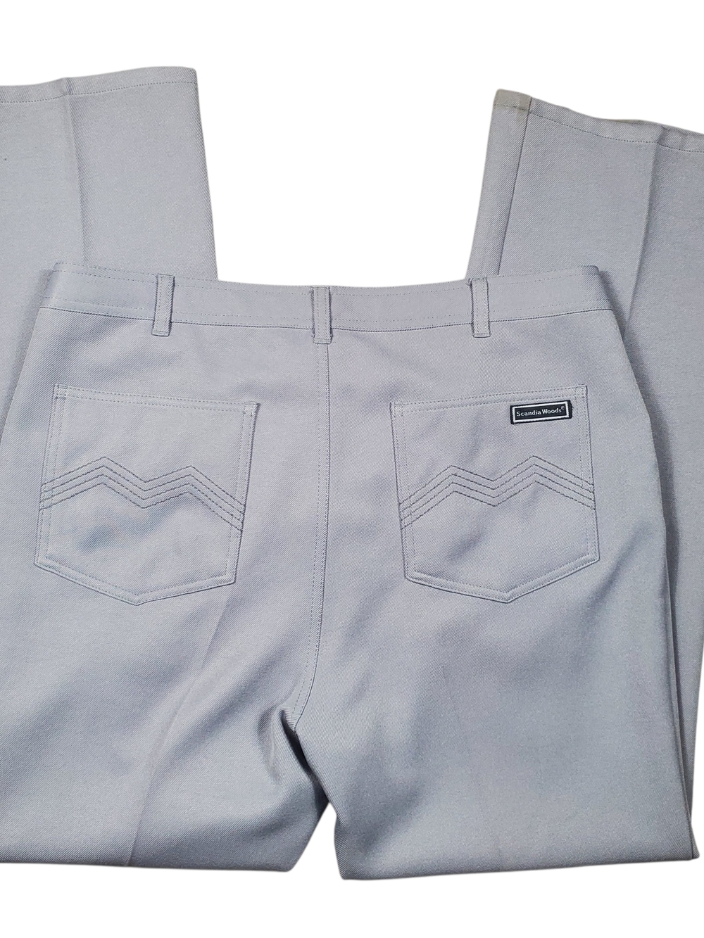 VTG Mens 38L Gray Polyester Dress Pants Straight Leg Wrinkle Resistant Casual